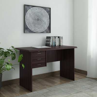 RoyalOak Bell Engineered Wood Office Table(Free Standing, Finish Color - Chocolate)