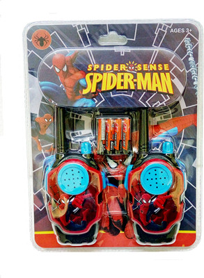 TALKING GANESHA Walkie Talkie with 2 Player System Toy for kids - SPIDERMAN (8 BATTERIES INCLUDED).