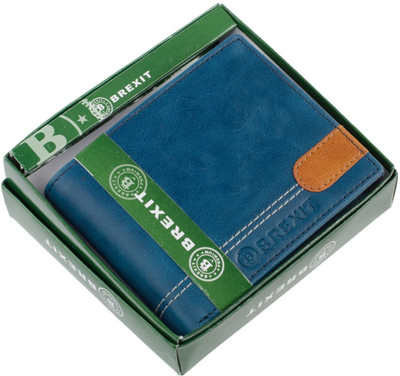 BREXIT Men Blue Artificial Leather Wallet(6 Card Slots)