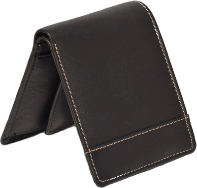 WildTouch Men Black Genuine Leather Wallet(7 Card Slots)