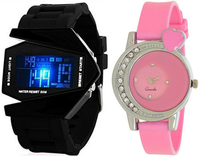 Maxi Retail Couple Combo of two RKT+G14 Watch - For Boys & Girls