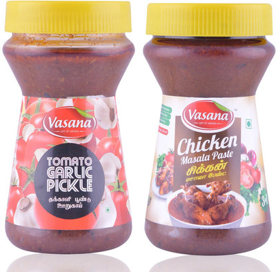 Vasana Tomato garlic pickle and Chicken masala paste Combo(300-300)