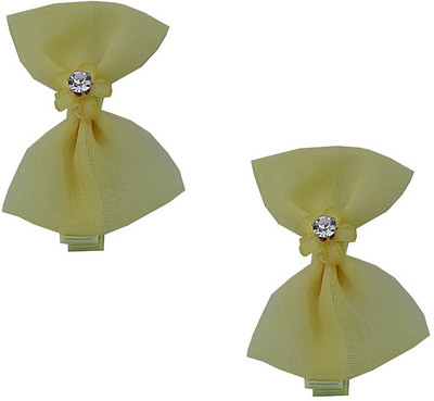 Trendeela.com Feriha Yellow Pair Of Bow Hair Clip(Yellow)