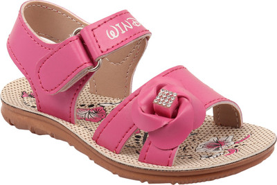 WINDY Girls Velcro Flats(Pink
