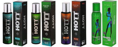 Hott AQUA, CALYPSO, MUSK and Naughty Girl CRYSTAL Perfume - 150 ml(For Men & Women)