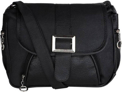 MK PURSE Girls Black PU Sling Bag