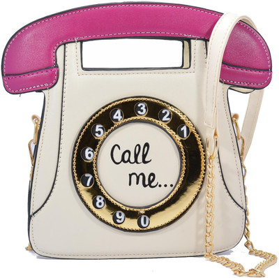 Coral Tree Girls White Leatherette Sling Bag