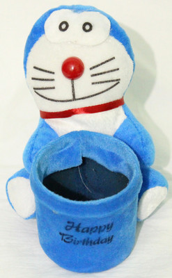 kabir toys Doremon blue teddy with pen stand holder - 14 cm(blue)