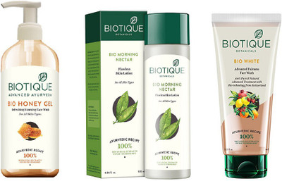 BIOTIQUE BIO Bio Honey Gel Face Wash, Bio Morning Nectar Flawless Skin Lotion, Bio White Fairness Face Wash(Set of 3)
BIOTIQUE BIO Bio Honey Gel Face Wash, Bio Morning Nectar Flawless Skin Lotion, Bio White Fairness Face Wash(Set of 3)