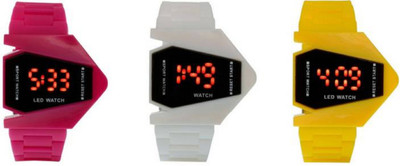 Montres New Stylish Pink,White,Yellow Rubber Belt Fancy Dial Pack Of 3 Digital Kids Watch - For Boys
Montres New Stylish Pink,White,Yellow Rubber Belt Fancy Dial Pack Of 3 Digital Kids Watch - For Boys