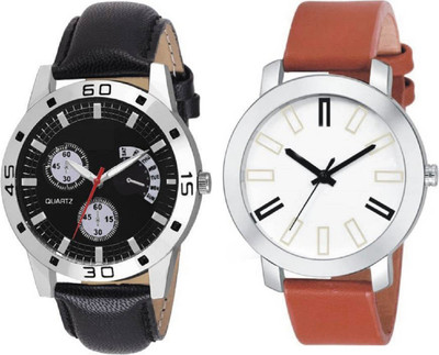 Rage Enterprise Designer Leather Belt Set Of 2 Men Watch - For Boys