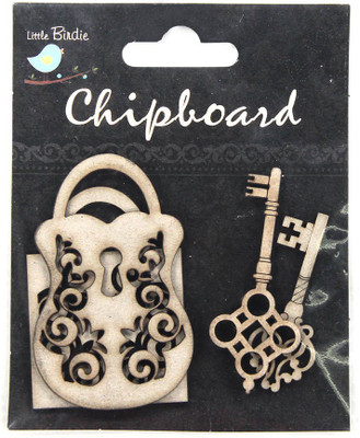 LITTLE BIRDIE Chipboard Shapes -Locks and Keys