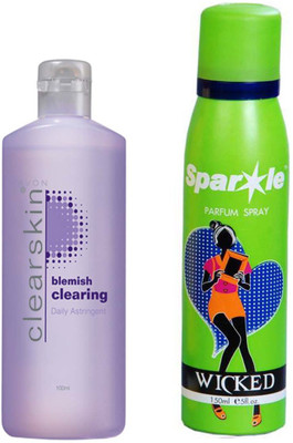 Avon Anew Clearskin Blemish Clearing Daily Astringent 100ml With One Sparkle Perfume Spray 150 Ml(Set of 2)
Avon Anew Clearskin Blemish Clearing Daily Astringent 100ml With One Sparkle Perfume Spray 150 Ml(Set of 2)