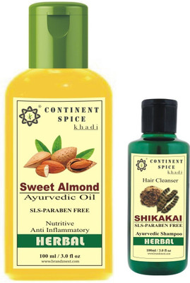 Continent Spice Hair Care Sweet Almond Oil And Shikakai Herbal Shampoo Combo(Set of 1)
Continent Spice Hair Care Sweet Almond Oil And Shikakai Herbal Shampoo Combo(Set of 1)