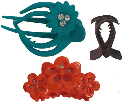 AV Kavya Clature Hair Claw(Green, Orange)