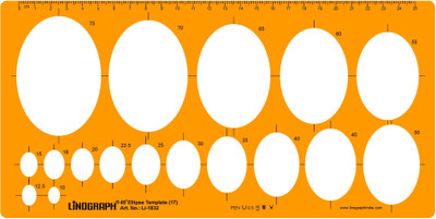 LINOGRAPH Li-1832 45 Ellipse Template Stencil(Pack of 1, 45 Ellipse Template)