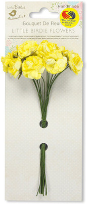 LITTLE BIRDIE Curly Rose 30 mm , 12 pcs - Yellow