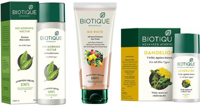 BIOTIQUE BIO Bio Morning Nectar Flawless Skin Lotion, Bio White Fairness Face Wash, Bio Dandelion Ageless Lightening Serum(Set of 3)
BIOTIQUE BIO Bio Morning Nectar Flawless Skin Lotion, Bio White Fairness Face Wash, Bio Dandelion Ageless Lightening Serum(Set of 3)