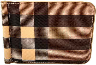 SGE89 Men Beige Artificial Leather Money Clip(6 Card Slots)