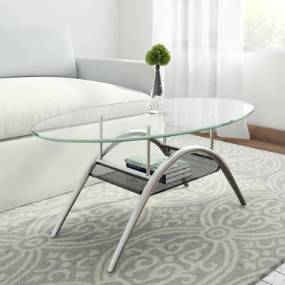 RoyalOak Geo Metal Coffee Table(Finish Color - Black,Silver)