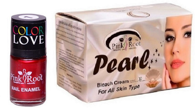 Pink Root Pearl Bleach 250g, Nail Paint 15ml(Set of 2)
