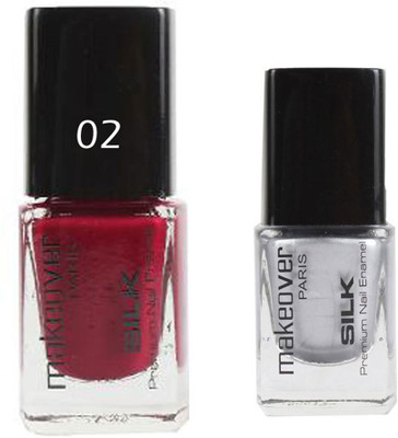 Makeover Professional Nail Paint Combo Hot-Red-02 ,Hot-Silk-Silver-14 (9 ml, Pack of 2) Multi(Pack of 2)
Makeover Professional Nail Paint Combo Hot-Red-02 ,Hot-Silk-Silver-14 (9 ml, Pack of 2) Multi(Pack of 2)