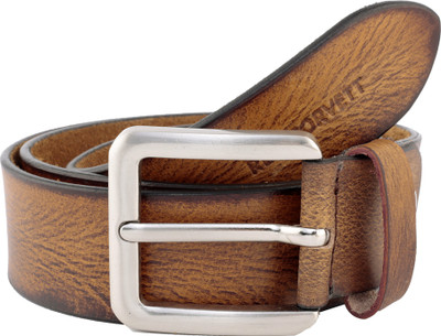 RED corvett Men Casual Brown Genuine Leather Belt, Tan