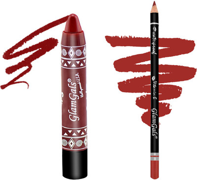 GlamGals Buy 24/7 Lip Color Long Lasting Moisturising Kissproof Lipstick pencil 3.7 gm & Get Lip Liner Pencil(Set of 2)
GlamGals Buy 24/7 Lip Color Long Lasting Moisturising Kissproof Lipstick pencil 3.7 gm & Get Lip Liner Pencil(Set of 2)