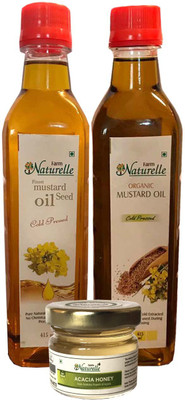 Farm Naturelle (Farm Natural Produce) Virgin Mustard Oil From Black Mustard And Mustard Oil From Yellow Seeds (415Ml X 2) With 40 Gms Raw Forest Honey Combo(2)
Farm Naturelle (Farm Natural Produce) Virgin Mustard Oil From Black Mustard And Mustard Oil From Yellow Seeds (415Ml X 2) With 40 Gms Raw Forest Honey Combo(2)