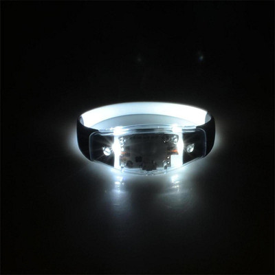 XYDROZEN ™ Off-White - Voice Activated Sound Control Led Flashing Bracelet Bangle Wristband for Night Casual Use (A, White) LED Front Light(Off-White)