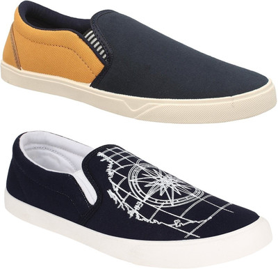 Pexlo Combo pack of 2 Men's Casual Shoes (Loafers and Moccasins Shoes) Slip On Sneakers For Men(Multicolor, Black & navy & yellow
Pexlo Combo pack of 2 Men's Casual Shoes (Loafers and Moccasins Shoes) Slip On Sneakers For Men(Multicolor, Black & navy & yellow