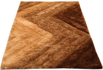 Presto Brown Polyester Carpet(120 cm X 180 cm)