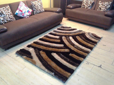 Presto Beige Polyester Carpet(90 cm X 150 cm)