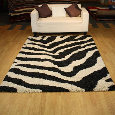 Presto Black Polyester Carpet(90 cm X 150 cm)