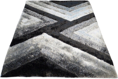 Presto Black Polyester Carpet(90 cm X 150 cm)