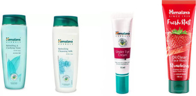 Himalaya Refreshing & Clarifying Toner, Refreshing Cleansing Milk, Under Eye Cream,(Set of 4)
Himalaya Refreshing & Clarifying Toner, Refreshing Cleansing Milk, Under Eye Cream,(Set of 4)