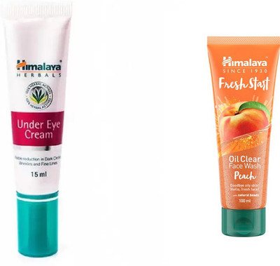 Himalaya under eye cream, Fresh Start Oil Clear peach Face Wash(Set of 2)