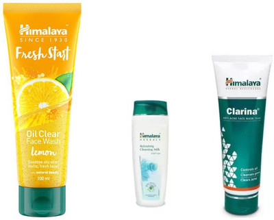 Himalaya fresh start oil clear lemon face wash, clarina anti acne face mask, refreshing cleansing milk(Set of 3)
Himalaya fresh start oil clear lemon face wash, clarina anti acne face mask, refreshing cleansing milk(Set of 3)