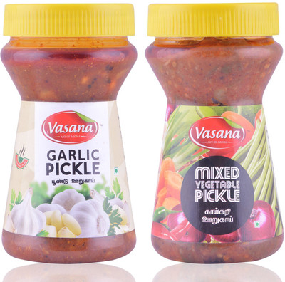 Vasana Garlic pickle and Mixed Veg pickle Combo Garlic, Onion Pickle(0.6 kg, Pack of2)
Vasana Garlic pickle and Mixed Veg pickle Combo Garlic, Onion Pickle(0.6 kg, Pack of2)