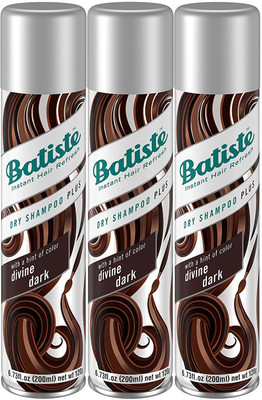 Batiste Dry Shampoo, Divine Dark, 3 Count(200 ml)