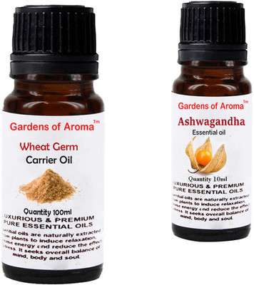 Gardens Of Aroma Wheat germ Carrier Oil And Ashwagandha Essential Oil(110 ml)
Gardens Of Aroma Wheat germ Carrier Oil And Ashwagandha Essential Oil(110 ml)