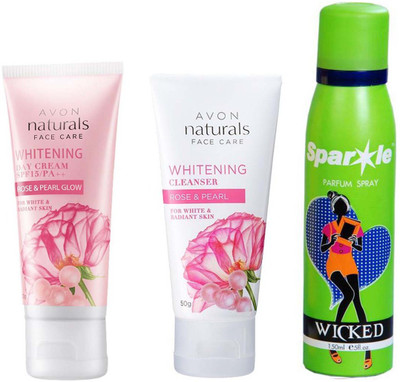 Avon Anew rose & pearl whitening cleanser 50 g & rose & pearl whitening day cream 20 g & With one sparkle perfume spray 150 ml(Set of 3)
Avon Anew rose & pearl whitening cleanser 50 g & rose & pearl whitening day cream 20 g & With one sparkle perfume spray 150 ml(Set of 3)