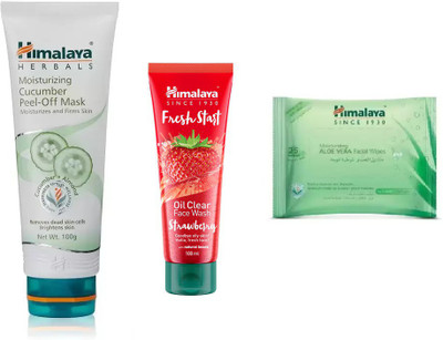 Himalaya fresh start oil clear strawberry face wash, moisturizing cucumber peel of mask, moisturizing aloe vera facial wipes(Set of 3)
Himalaya fresh start oil clear strawberry face wash, moisturizing cucumber peel of mask, moisturizing aloe vera facial wipes(Set of 3)