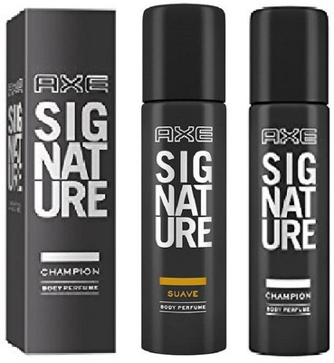 AXE SIGNAUTRE CHAMPION + SUAVE Perfume Body Spray - For Men & Women(240 ml, Pack of 2)
AXE SIGNAUTRE CHAMPION + SUAVE Perfume Body Spray - For Men & Women(240 ml, Pack of 2)