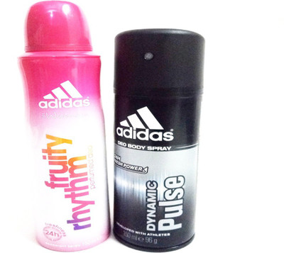 ADIDAS FRUITY RHYTHM AND DYNAMIC PULSE Deodorant Spray - For Men & Women(300 ml, Pack of 2)
ADIDAS FRUITY RHYTHM AND DYNAMIC PULSE Deodorant Spray - For Men & Women(300 ml, Pack of 2)