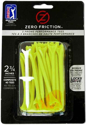 Zero Friction 3-Prong Plastic Tees 83 mm(40 Count) Golf Tees(Pack of 40, Yellow) 
Zero Friction 3-Prong Plastic Tees 83 mm(40 Count) Golf Tees(Pack of 40, Yellow)