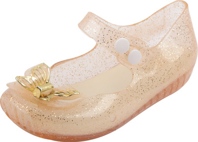 Yellow Bee Girls Velcro Mary Janes(Gold