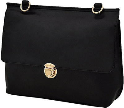P&L Women Black Leatherette Sling Bag