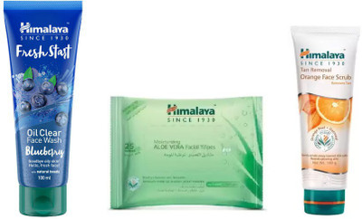 Himalaya fresh start oil clear blueberry face wash, tan removal orange face scrub, moisturizing aloe vera facial wipes(Set of 3)
Himalaya fresh start oil clear blueberry face wash, tan removal orange face scrub, moisturizing aloe vera facial wipes(Set of 3)