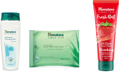 Himalaya fresh start oil clear strawberry face wash, moisturizing, refreshing cleansing milk, moisturizing aloe vera facial wipes(Set of 3)
Himalaya fresh start oil clear strawberry face wash, moisturizing, refreshing cleansing milk, moisturizing aloe vera facial wipes(Set of 3)